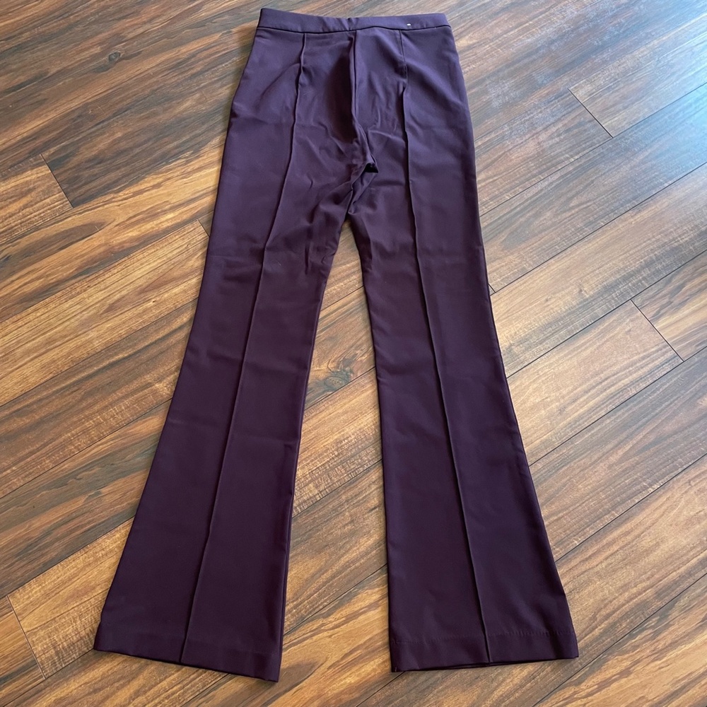 H&M 32" Length Pants Dark Burgundy Side Zip - Picture 3 of 10